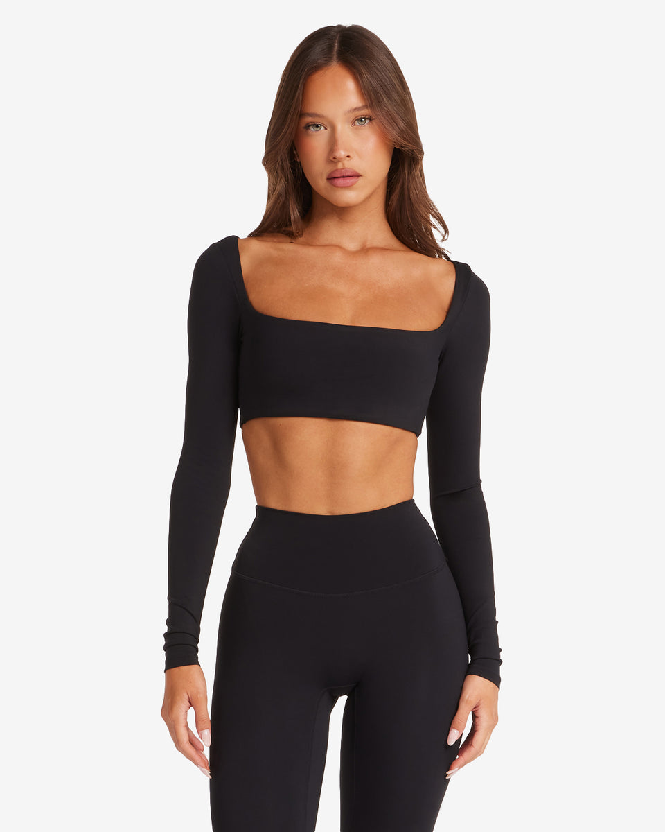 Freedom Scoop Long Sleeve Crop | Black – CSB