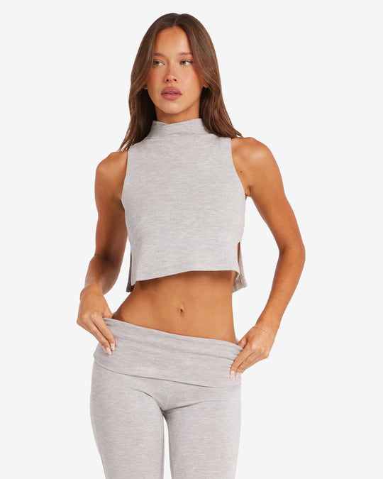 IM Turtle Neck Tank | Light Grey