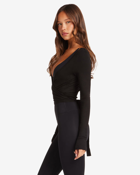 Ballet Wrap Top | Black