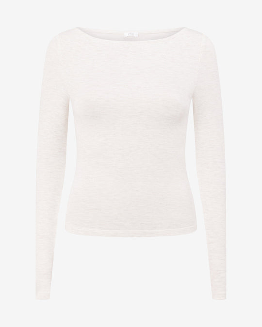 Boat Neck Long Sleeve Top | Oat