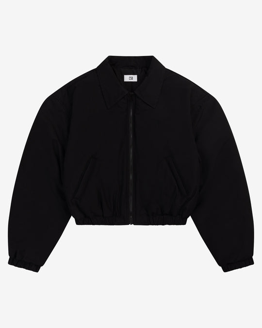 Cropped Oversized Bomber Jacket | Black