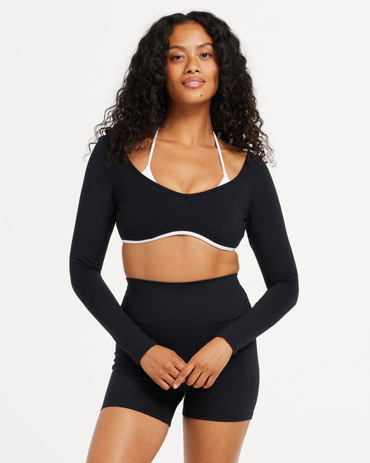 Serenity Capri Long Sleeve Crop | Two Tone