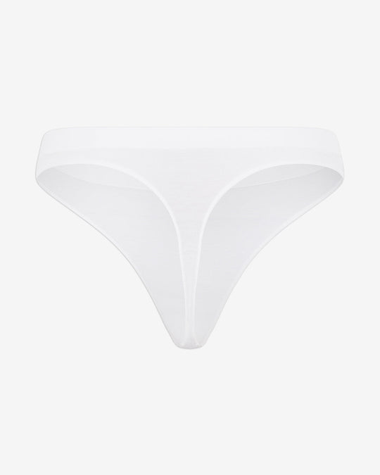 Seamless Bamboo Thong | White