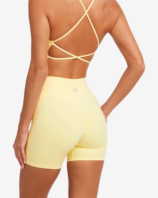 Serenity Scrunch Shorts 5" | Lemon