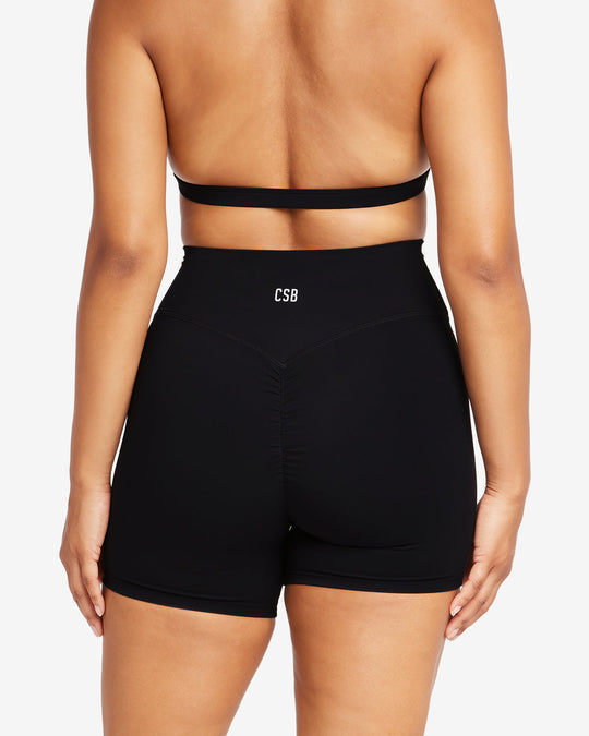 Fade Crossover Scrunch Shorts 5" | Black