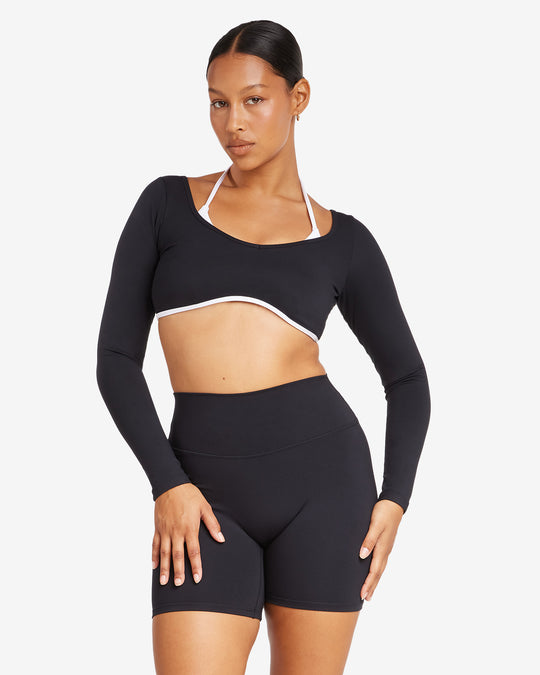 Serenity Capri Long Sleeve Crop | Two Tone