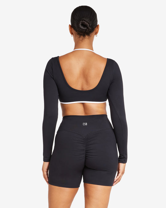 Serenity Capri Long Sleeve Crop | Two Tone