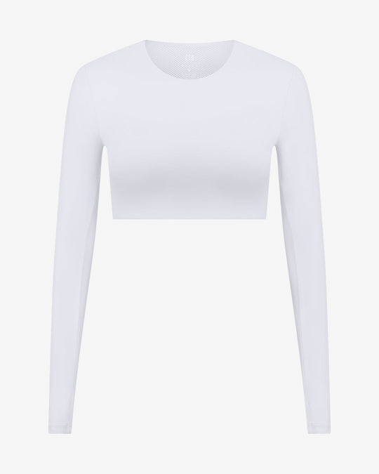 Freedom Luna Power Long Sleeve Crop | White