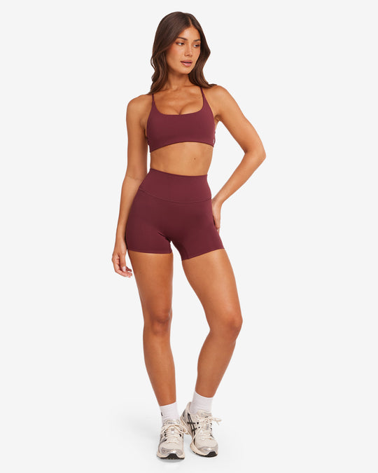 Activluxe Scrunch Shorts 4" | Burgundy