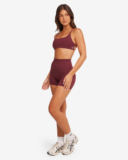 Activluxe Scrunch Shorts 4" | Burgundy