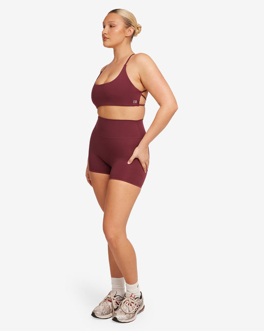 Activluxe Scrunch Shorts 4" | Burgundy