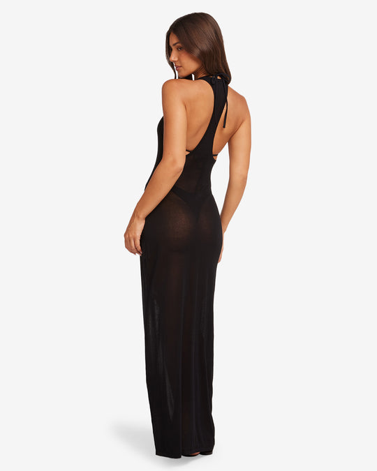 Racerback Slip Maxi Dress | Black