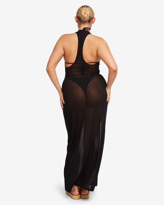 Racerback Slip Maxi Dress | Black