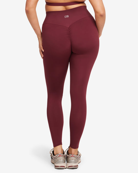 Serenity Scrunch Leggings | Burgundy