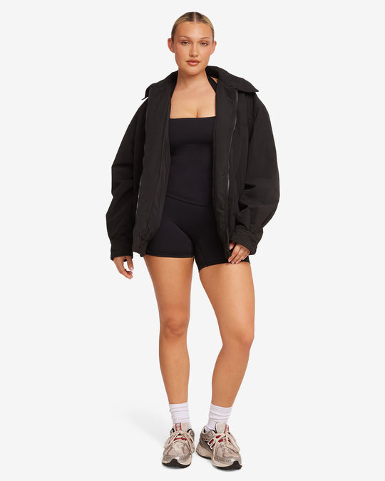 Oversized Bomber Jacket | Black