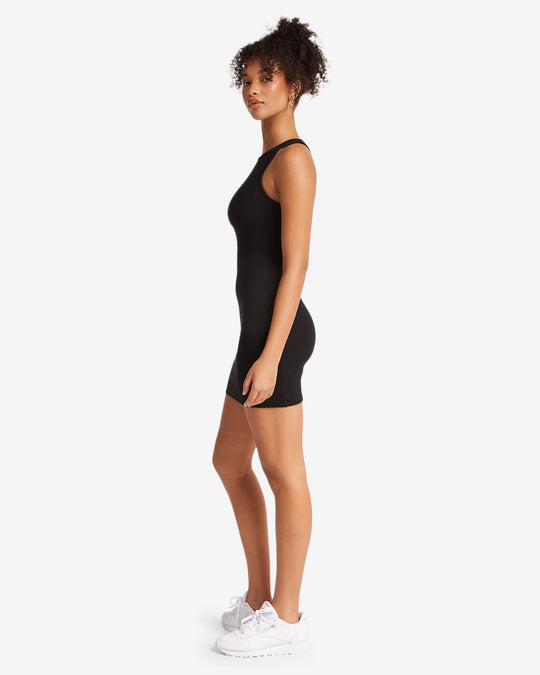 High Neck Mini Dress | Black