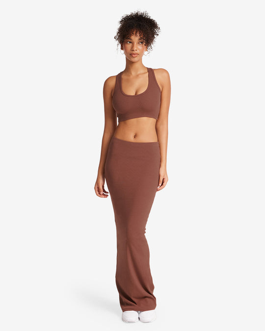 Rib Maxi Skirt | Maple