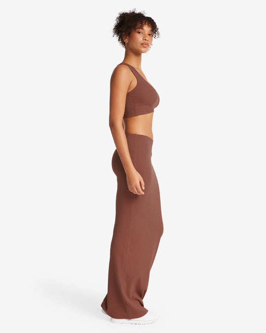 Rib Maxi Skirt | Maple