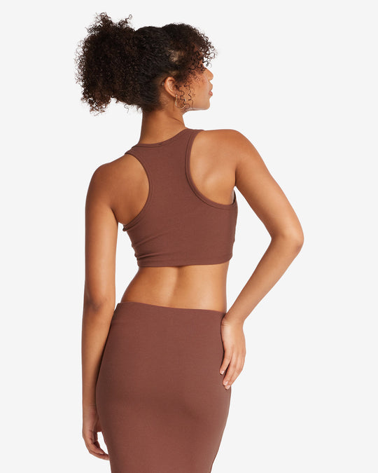 Rib Cropped Tank | Maple