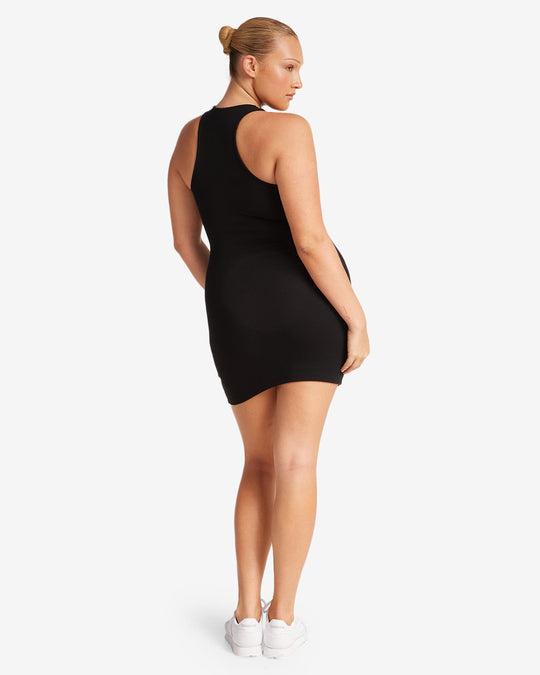 High Neck Mini Dress | Black