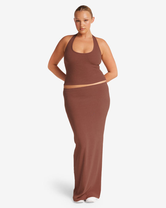 Rib Maxi Skirt | Maple