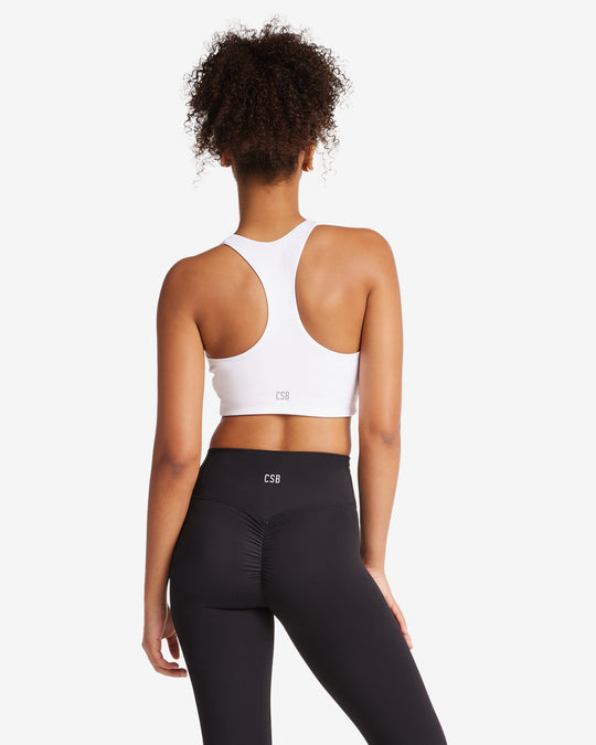 Activluxe Dawn Zip Crop | White