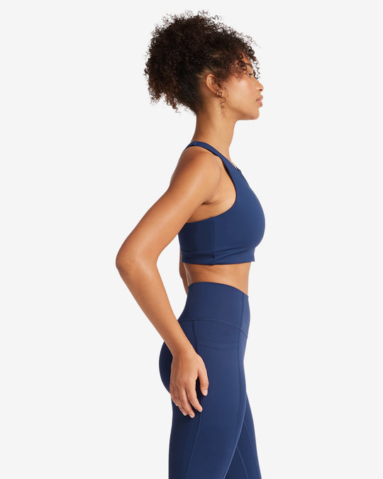 Activluxe Dawn Zip Crop | Navy