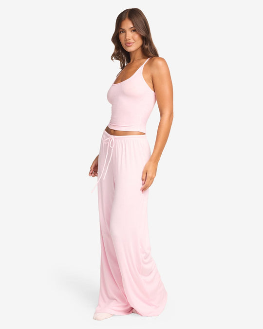 Rib Wide Leg Sleep Pant | Blossom