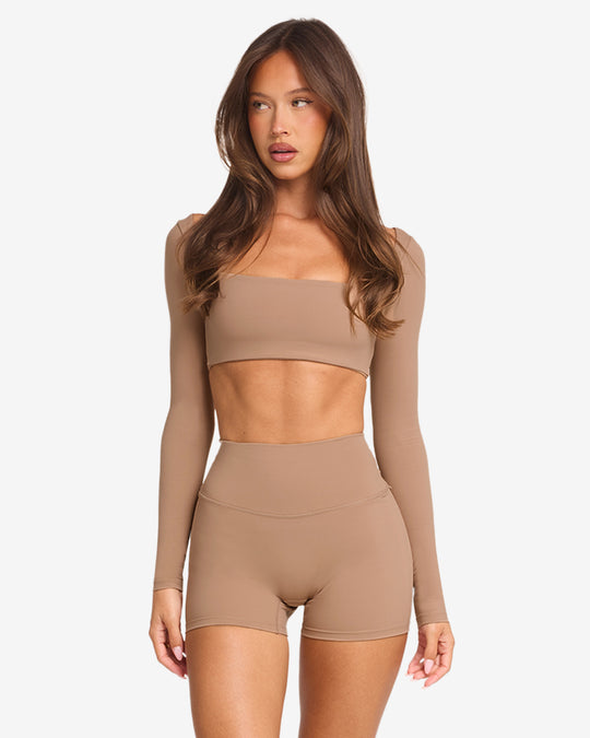 Freedom Scoop Long Sleeve Crop | Toffee