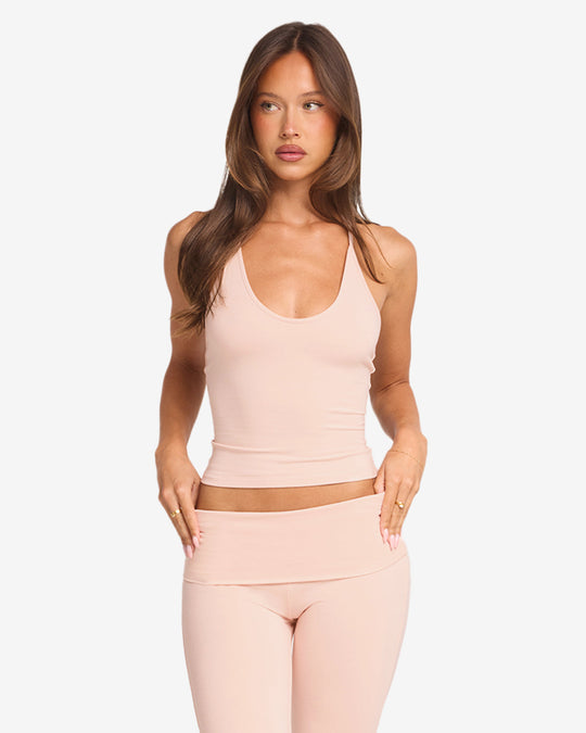 IM Halter Tie Tank | Blush