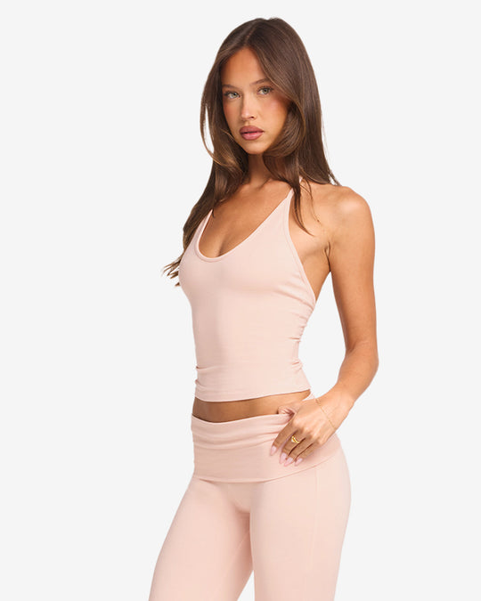 IM Halter Tie Tank | Blush