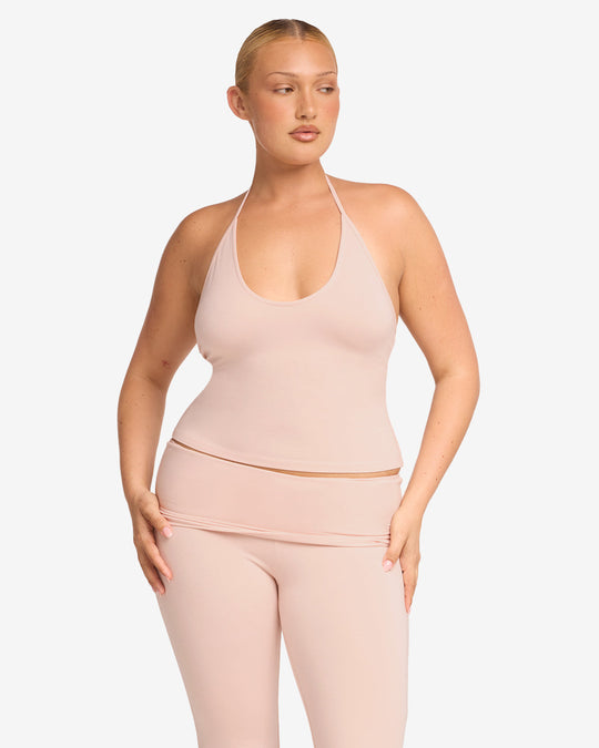 IM Halter Tie Tank | Blush