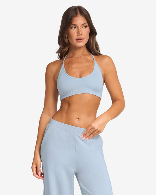 Halter Neck Crop | Dusty Blue