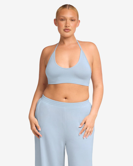 Halter Neck Crop | Dusty Blue