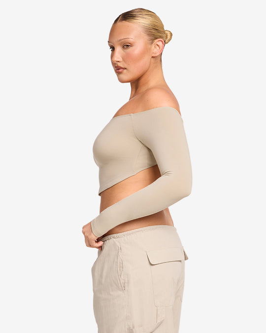 Open Back Long Sleeve Top | Fawn