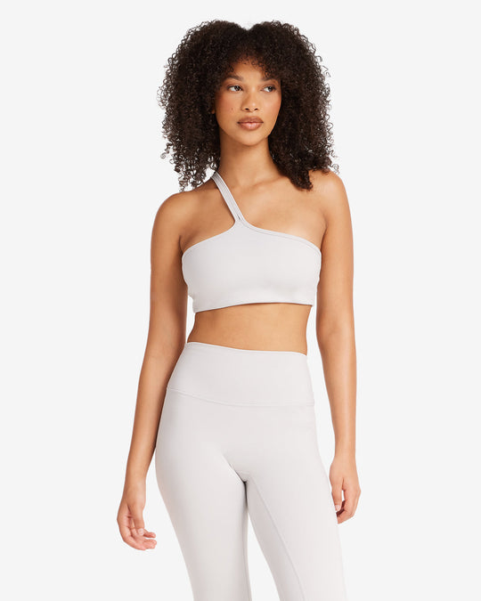 IM Serenity Strappy One Shoulder Crop | Light Grey