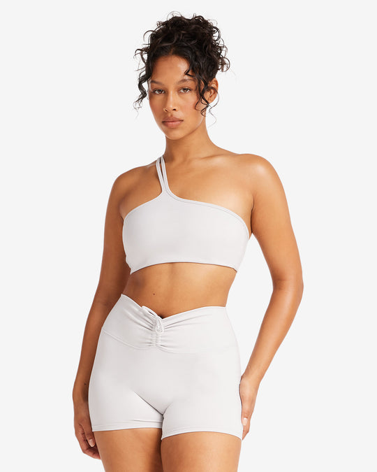 IM Serenity Strappy One Shoulder Crop | Light Grey