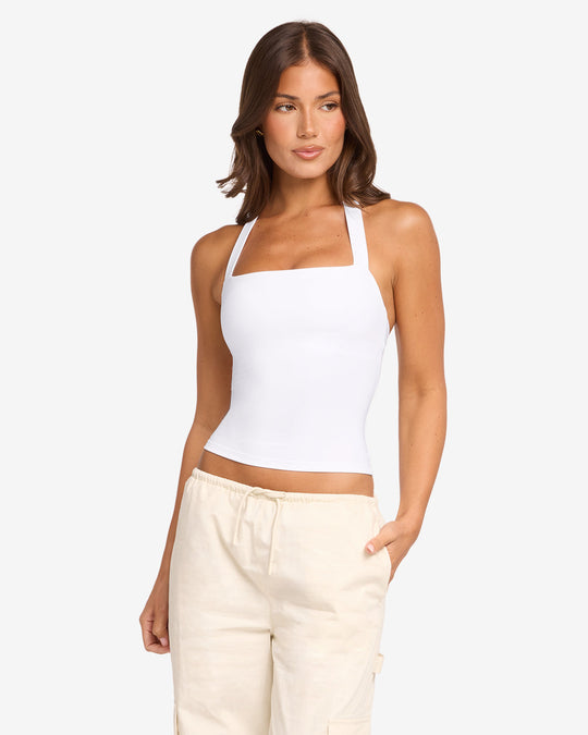 Serenity Halle Halter Tank | White