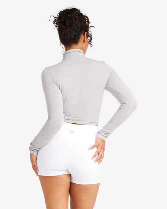 IM Long Sleeve Turtle Neck Top | Light Grey