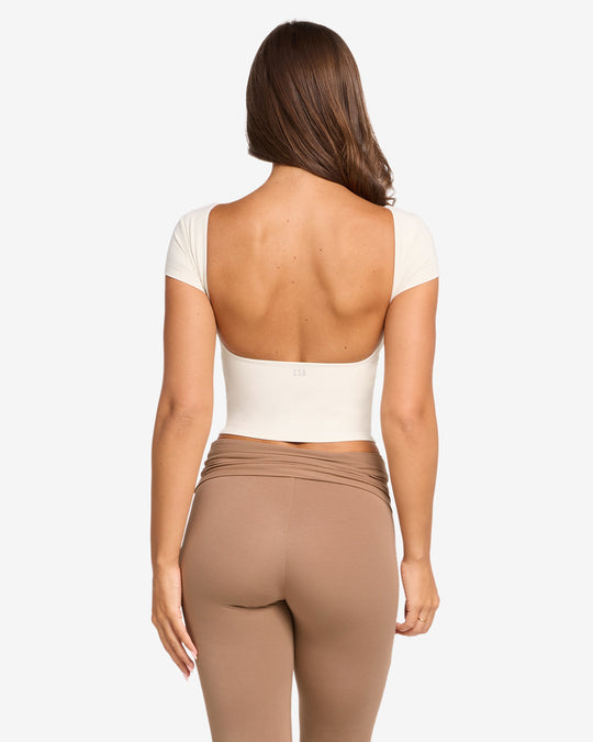 Form Open Back Tee | Vanilla