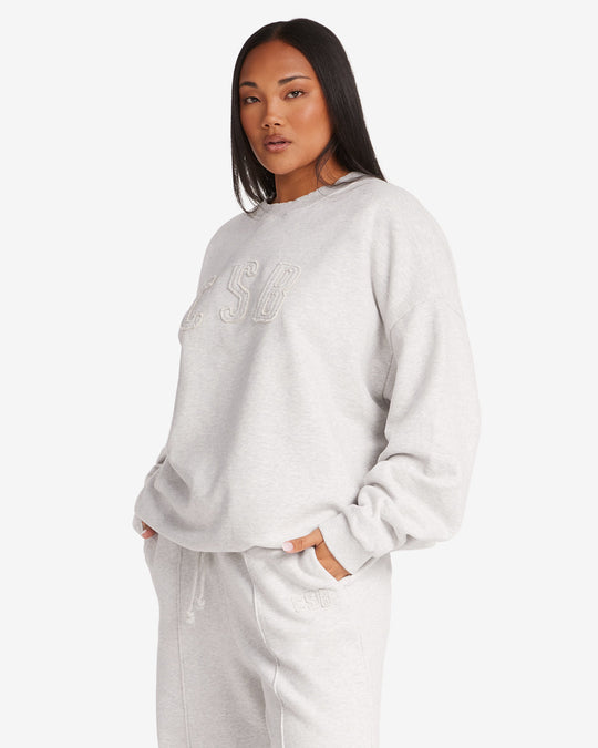 CSB Crewneck Jumper | Snow Marl