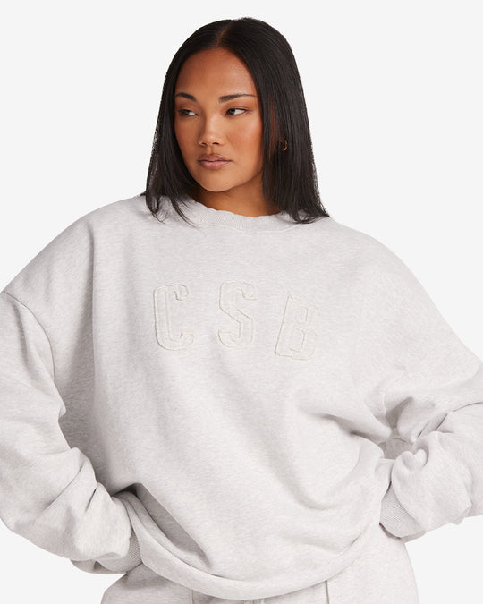 CSB Crewneck Jumper | Snow Marl