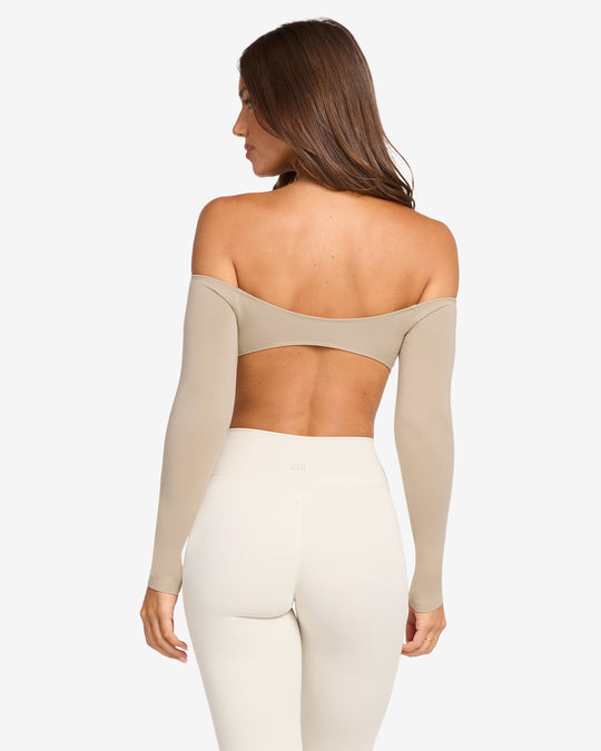 Open Back Long Sleeve Top | Fawn