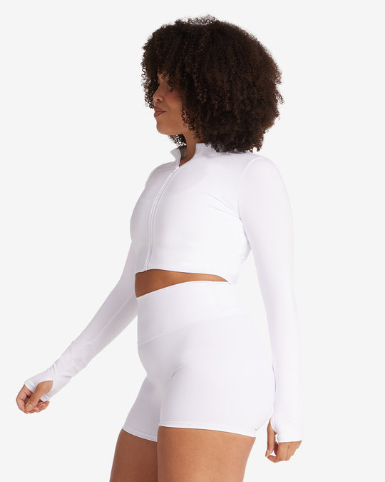 Serenity Sculpt Zip Jacket | White