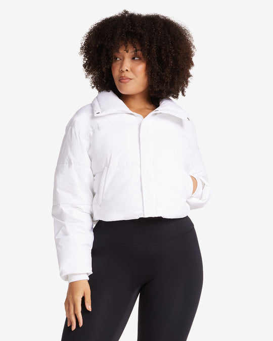 Cropped Puffer Jacket | White