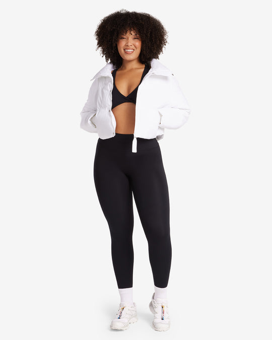 Cropped Puffer Jacket | White