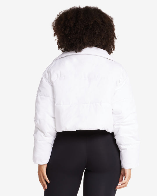 Cropped Puffer Jacket | White