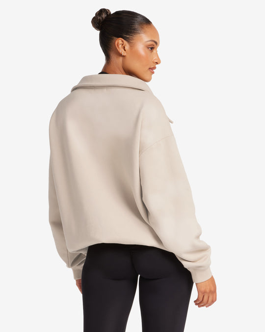 Oversized Collar Sweatshirt | Fawn