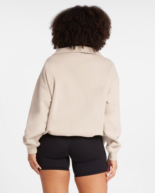 Oversized Collar Sweatshirt | Fawn