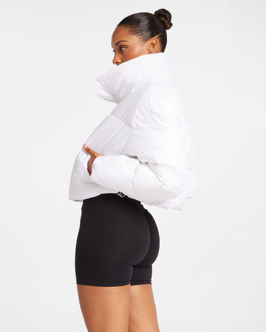 Cropped Puffer Jacket White CSB